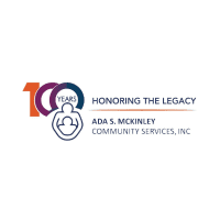 Untitled design (1) copy 2 Logo features "100 Years Honoring the Legacy" and "Ada S. McKinley Community Services, Inc." with an icon of a person surrounded by an outline of another figure.