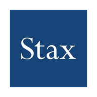 Untitled design (1) copy A blue square with the word "Stax" in white, centered.