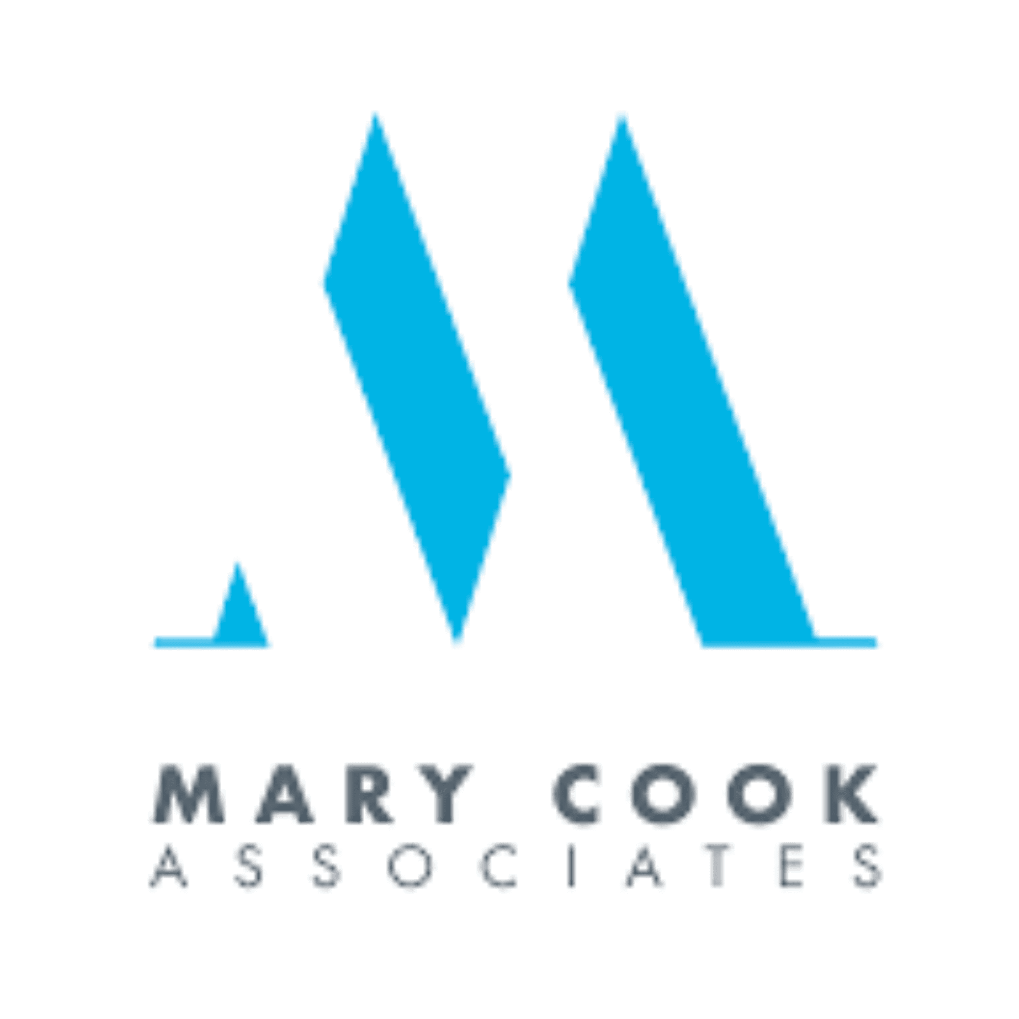Untitled design (2) Logo of Mary Cook Associates featuring a stylized blue "M" above the company name in grey text.